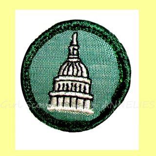 My Government 1960 - 62 Only Intermediate Girl Scout Badge Rare Capitol Dome