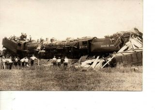 Rppc Rock Island Railroad Train Locomotive Wreck Head On Crash 442