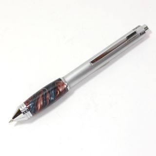 All - In - One Pen With Brown And Black Marbled Acrylic Grip Pre - Owned