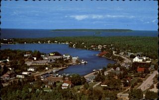 Tobermory Ontario Canada Aerial View Of Harbour And Docks 1960s