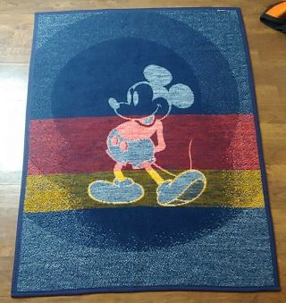 Vintage Mickey Mouse Biederlack Of America Reversible Blanket Disney Kids Baby