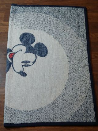 Vintage Mickey Mouse Biederlack of America Reversible Blanket Disney Kids Baby 5