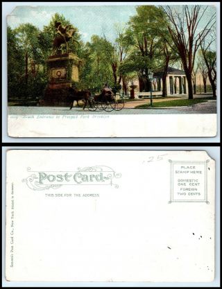 York Postcard - Brooklyn,  South Entrance To Prospect Park,  Horse & Carriage J4