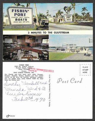 Old Florida Hotel Postcard - Boynton Beach - Fishin 