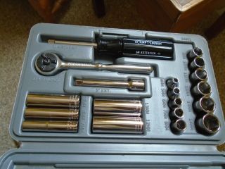 Usa Craftsman 1/4 " Drive Metric Socket Ratchet Set Mechanics Tools 34801