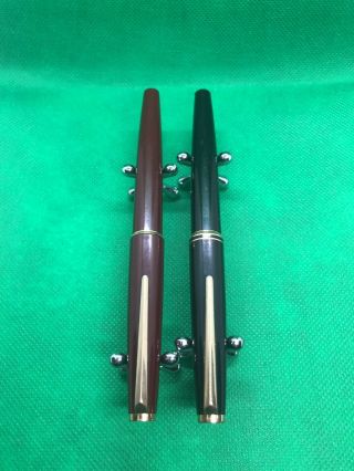 Vintage Montblanc Fountain Pen Set Of 2 Black And Red