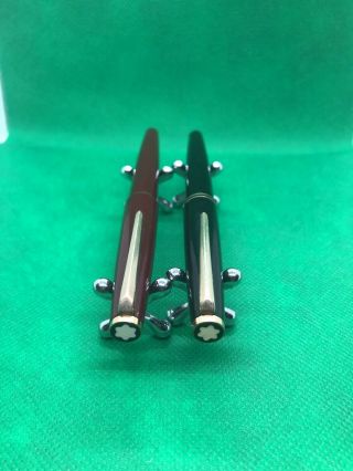 Vintage Montblanc Fountain Pen Set Of 2 Black And Red 2
