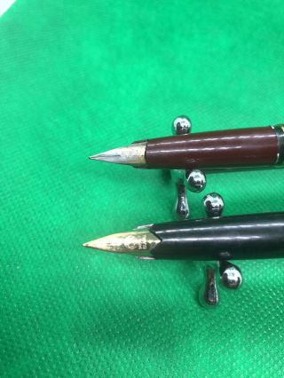 Vintage Montblanc Fountain Pen Set Of 2 Black And Red 3