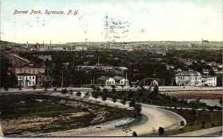 1907 Postcard Burnet Park Syracuse Ny York Street City View Post Card