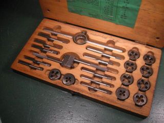 Old Vintage Machinist Tools Machining Tap And Die Set U.  S.  Made Lucky