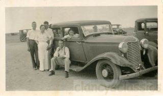 1940 Incredible Car Men Women In On & Around Hood Ornament