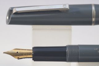 Osmiroid No.  65 Rolatip Medium Soft Fountain Pen,  Grey With Chrome Trim