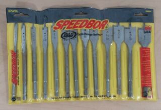 Vintage Irwin Speedbore Set Of 13 No.  88894 Wood Boring Bits 1/4 " To 1 "