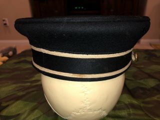 1900s Bell Crown Visor Hat w BULLION Laurel Wreath Badge,  Key Stone Cop,  Police? 3