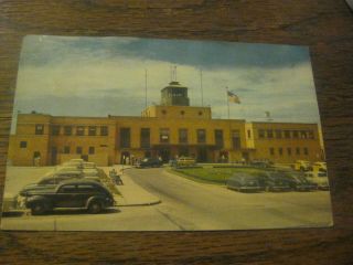 1950s Rppc Post Card Kansas City Mo Air Terminal Admin Bldg 1950s Cars Woody