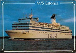 Postcard M/s Estonia (sank In 1994) Stamped By Ferry Post