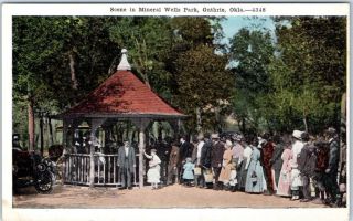 Guthrie,  Oklahoma Postcard " Scene In Mineral Wells Park " Water Well C1920s