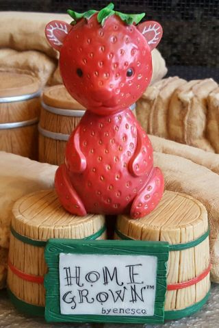 Home Grown Strawberry Bear Collectible Figurine By Enesco 4020991