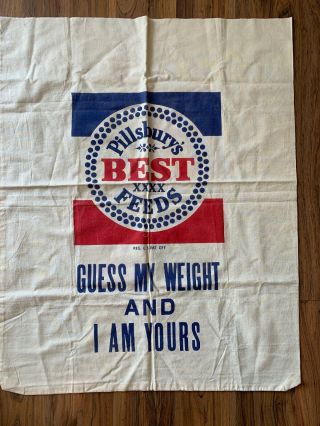 Vintage Promo Pillsbury Flour Sack “guess My Weight”