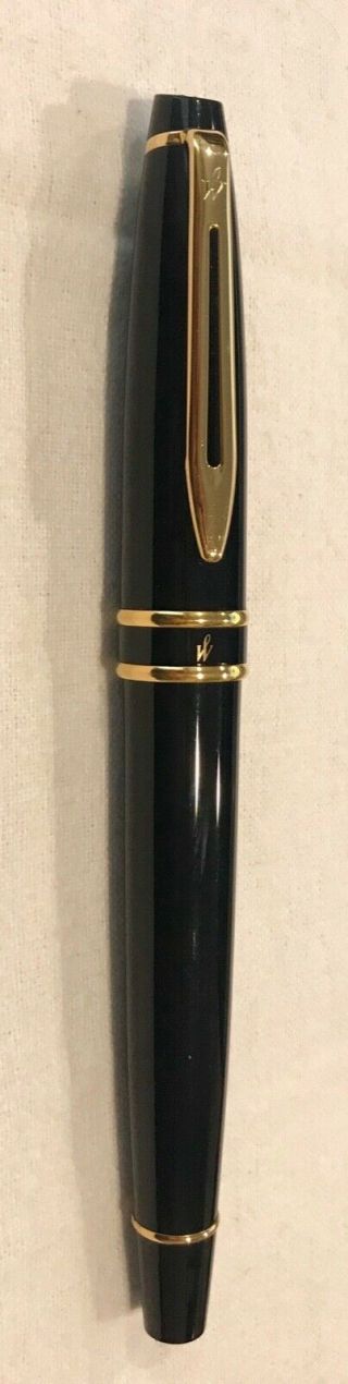 Waterman Expert Rollerball Pen,  Vintage,  Black With Gold Trim - Estate
