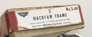 Vintage Millers Falls No.  48B Hacksaw Frame NIB (INV H502) 3