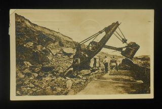 Rppc 1914 Large Steam Shovel Digging Rocks Panama Canal Zone Norddeutscher Lloyd