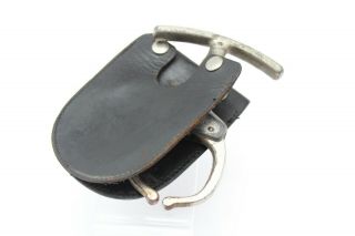 Vintage Argus Iron Claw Handcuff Come Along.  NY NY.  With Orig Leather Pouch 5