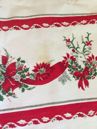 Vintage Table Cloth Christmas Noel vivid color 64 X 100 2