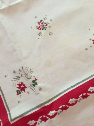 Vintage Table Cloth Christmas Noel vivid color 64 X 100 3