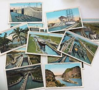 21 Vintage Postcards Of The Panama Canal.