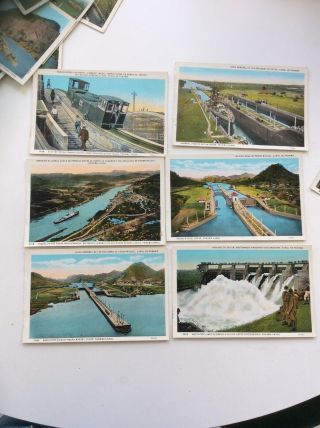 21 Vintage Postcards Of The Panama Canal. 2