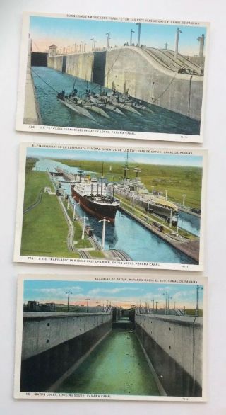 21 Vintage Postcards Of The Panama Canal. 5