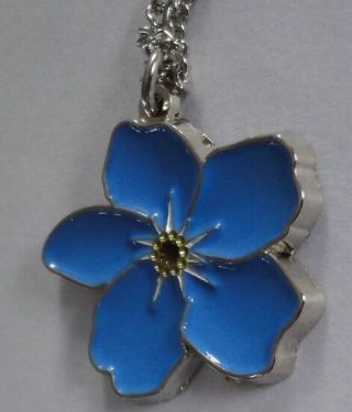 Forget Me Not Flower 1 " Pendant W/24 " Chain / Masonic / Lds