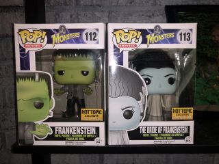 Hot Topic Frankenstein And Bride Of Frankenstein Funko Pop