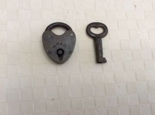 Vintage M.  W.  & Co 1” Miniature Lock With Key