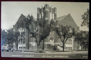Vintage Real Photo Postcard Mccook,  Nebraska - Methodist Church Rppc