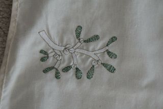 hand embroidered vintage christmas table cloth 5