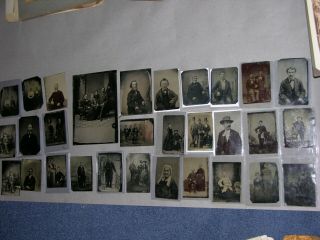 31 Tintypes Families 2 1/4 " X 3 1/2 " Up To 6 3/4 " X 5 "