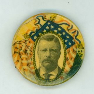 Vintage 1904 President Theodore Roosevelt Political Campaign Pinback Button