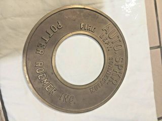 Vintage Brass Fire Department Plate Connection Potter Roemer Inc. 2