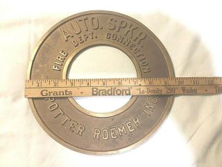 Vintage Brass Fire Department Plate Connection Potter Roemer Inc. 3