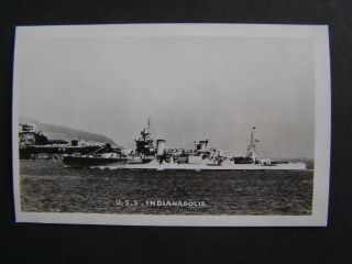 Vintage Real Photo Postcard Rppc Military Ship U.  S.  S.  Indianapolis