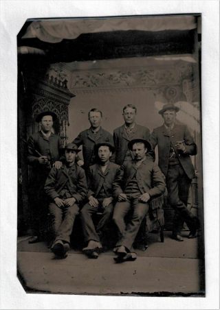 Vintage Antique Tintype Photo Old Wild West Outlaw Gang