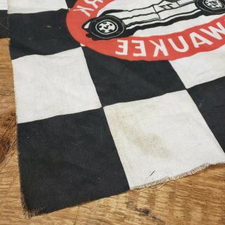 Antique Vintage SET OF TWO Checkered Flag Racing State Fair Milwaukee Banner 7