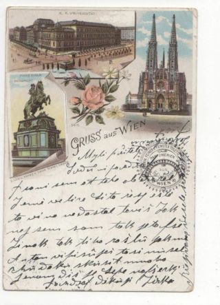 Gruss Aus Wien Austria Vintage U/b Chromo Litho Postcard 791b