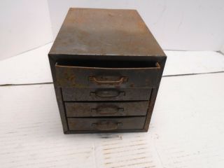 Vintage Kennedy Mfg Steel 4 Drawer Small Parts Cabinet Tool Chest 8”x 6”x 5.  75”