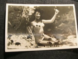Rppc Real Photo Postcard Mermaid Sexy Girl Swimsuit Weeki Wachee Fl2 - G - 534 1954