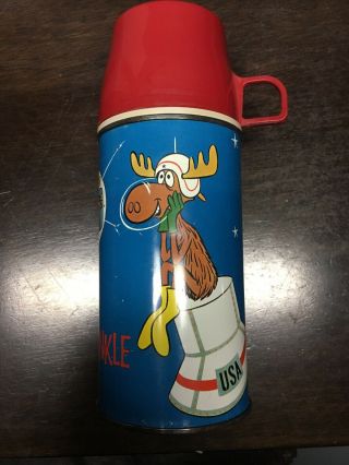 Rocky And Bullwinkle 1963 Lunchbox Thermos Rare