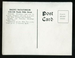 Reading PA Bach ' s Natatorium 134 N 5th St Indoor Swimming Pool Rare Large View 2