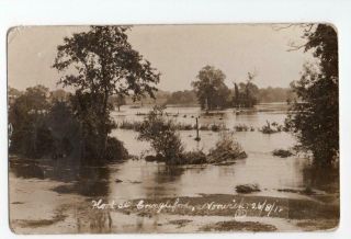 Rp Cringleford Norwich Floods Norfolk Real Photo 1912